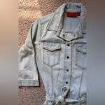 Jennifer Lopez  Belted Denim Jumper Jumpsuit Light Blue, size XS Photo 5