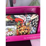 Ed Hardy  Tattoo Zip Around Wallet with Charm Key ring Set Photo 4