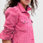 Gap x Barbie Puff Sleeve Icon Denim Jacket Pink Photo 0