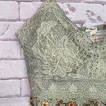 Derek Heart medium mint green floral tie strap crochet top romper NWOT Photo 3