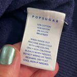 Popsugar Maritime navy blue button up long sleeve knit cardigan embroidered cherries Photo 5