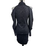 INC  Medium Sweater Dress Glitter Cold-Shoulder Balloon Sleeves Stretch Mock Neck Photo 4