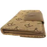 BVLGARI  Logo Mania Beige Canvas Leather Long Bifold Wallet, 7.5"x4.1" Photo 2