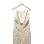 Shona joy  Lace High Neck Midi Dress Beige Nude Size 6 Lined Scalloped Hem Bridal Photo 9