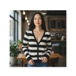 Hollister ★ Varsity Collegiate Rugby Stripe Cardigan Sweater ★ Navy White ★ S Photo 14