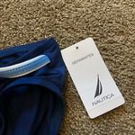 Nautica NEW NWT  Dark Blue Turquoise White Belted Belt Swimwear Bikini BOTTOM 12 Photo 4