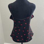 A New Day NWT Black and Red Fitted Camisole with lip print Photo 3