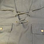 Live 4 Truth  olive green Lace-Up Blouse Photo 3