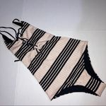 Tavik Knit One Piece Striped Swimsuit XS Black Photo 4