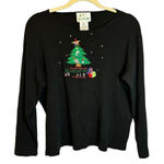 Quacker Factory Quacker‎ Factory Sweatshirt Women's Size Small Christmas Presents Tree Black Photo 0