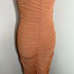 House of Harlow 1960 Bodycon Dress Xs Desert Ruched Midi High Neck Racerback New Photo 3