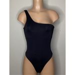 Good American New.  black one shoulder scuba swimsuit. Medium Photo 3