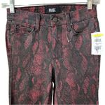 Paige Hoxton Ultra Skinny Coated Red Snake Print Ankle Jeans Size 23 Photo 5