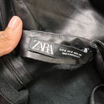 ZARA Black Faux Leather Slip Dress Photo 8