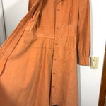 Vintage Samuel Robert Terracotta Orange Peach Suede Long Belted Coat Photo 9