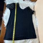 A pea in the pod  Maternity Black Short Lace Sleeve Linen Blouse Size Small Photo 8