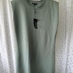 For Cynthia NWT Sage Micro Shoulder Pad Oversize Chic Flattering Shift Dress M Photo 3