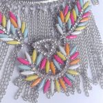 Trendy Statement Boho Ethnic Bib Necklace Set Silver Photo 4