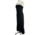 Y2k DressBarn Collection Black Ruffled Bow Sequin Asymmetric Maxi Dress Sz 10 Photo 1