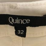 Quince Womens Organic Stretch Cotton Twill Wide-Leg Crop Pant White 32 Photo 3