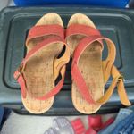 Kork-Ease  Austin Wedge Sandals Red Leather‎ Heel Slingback Women's 10 Comfort Photo 4