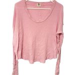 Free People  Size XS Pink Colby Long Sleeve Scoop Neck Thermal Photo 0
