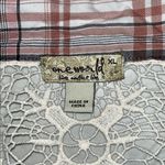 One World Size XL White & Pink Plaid - Cream Lace Trim Open Front Cardigan Photo 5