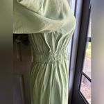 COS  voluminous v-neck light green midi dress, size 8 Photo 7