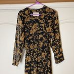 VINTAGE SPENCER ALEXIS LONG SLEEVE FLORAL DRESS holiday special occasion Black Size M Photo 1