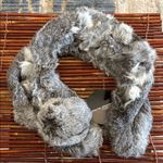 Valerie Stevens  Gray 100% Rabbit Fur Scarf Collar Wrap 26” NWT Photo 1