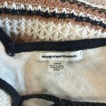 American Eagle Striped Crochet Sweater Dress Tassel Tie Back Mini Cotton Size S Photo 5