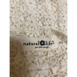 Natural Life  Women's Ivory Cream Floral Lace Boatneck Long Sleeve Shirt Top XS Photo 2