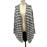 Michael Lauren Easton Slub Draped Cardigan Sweater Shrug Gray Black One Size Photo 1