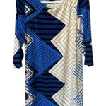 NWT Geometric Mod Petite Dress Blue — Size PL (Tiana B) Photo 0