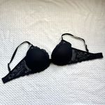 Natori  730023 Feathers Contour Plunge T Shirt Bra 38C Black Mesh Overlay Lace Photo 6