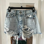 GRLFRND  Helena Distressed Denim Shorts
Size: 24 Photo 3