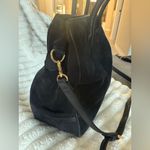 Talbots Black Leather Tote Bag with Gold Details Photo 4