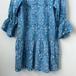 Michelle Farmer 100% Cotton Blue Floral Printed Mini Dress Size: M Size M Photo 6