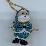 NEW blue Christmas Santa Claus pendant necklace Photo 3