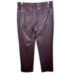 Loft Brown Faux Leather Straight Leg Mid Rise Pleather Pants Size 4 27 Photo 2