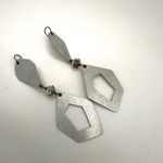 Chandra Champagne silver tone geometric statement earrings Photo 4