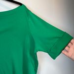 Lauren Ralph Lauren Women's Boat Neck Shirt Green Cotton Cuff Sleeve LRL FLAW 2X Photo 4