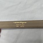 Salvatore Ferragamo White Leather Belt Gold Hardware Size 70 Photo 9