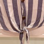 Pink Rose  Rayon Striped Tie Front High Low Hemline Top M Photo 10