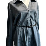 Dress Barn button front belted tunic blue women's XL Photo 0