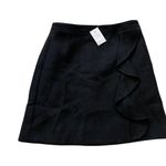 J.Crew NWT  Ruffle-front mini skirt in double-serge wool Black SZ-0 Photo 6