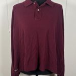 Ralph Lauren NWT Polo Cropped Oversized Longsleeve Polo Shirt Womens XL Burgundy Photo 0