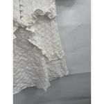 Sabo Luxe Mini Dress Women 4 White Ruffle Textured Floral Peasant Milkmaid Photo 9