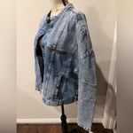 We The Free 🌈NWT - FREE PEOPLE Dia Denim Moto Jacket Size XL Photo 13