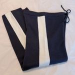 Le lis  Dark Blue Knit Sweater Wide Leg Pull On Pants w/ White Side Strip Medium Photo 4
